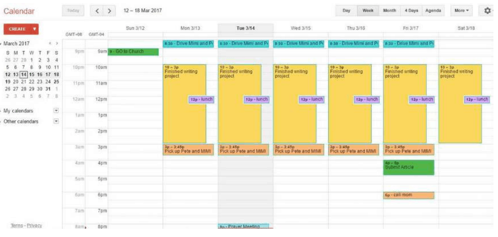 Google calendar is one of  top tools for work at home moms