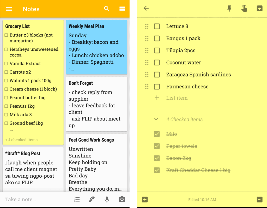 Google Keep is one of  top tools for work at home moms